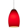 thumbnail image 5 of 28012-1C-BS/RED Access Lighting Champagne-One Light Glass Pendant with Cord-5 Inches Wide by 9 Inches Tall-Brushed Steel Finish-Red Glass, 5 of 5