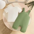 thumbnail image 4 of Toddler Boys Girls Short Sleeve Tee Shirt Suspenders Denim Shorts Outfit Summer Casual Playwear SetGreen18-24 Months, 4 of 7