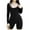Black jumpsuits for women, variant on Wycnly Womens Jumpsuits Sexy Slim Tight Knitted Ribbed Workout Sports One Piece Jumpsuits Trendy Solid Round Neck Long Sleeve Short Summer Rompers White l