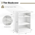 thumbnail image 2 of LINJH 3 Shelf Bookcase, Floor Standing Cube Storage Organizer with Adjustable Shelves, Anti-Tipping Device, Modern 3 Cube Small Bookshelf for Living Room, Bedroom, (White), 2 of 10