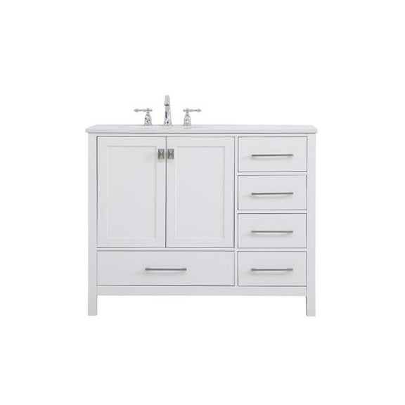 42 in. Irene Single Bathroom Vanity, White