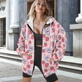 thumbnail image 3 of FOR U DESIGNS Strawberry Koala Zip Hoodies for Women Oversized Hooded Jackets Trendy Size M Ladies Zip Up Hoodie with Pockets and Drawstring Women Polyester Sportswear, 3 of 7