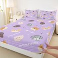 thumbnail image 4 of Homewish Lovely Dog Bed Sheets,Luck Good Sweet Day My Cute Puppies Print Full Size Sheets,Purple,4pcs,1 Flat Sheet, 1 Fitted Sheet and 2 Pillowcases, 4 of 6