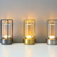 thumbnail image 2 of Cateissary Lámpara de linterna de cristal Lumisom, solución de iluminación portátil y ahorro de energía, lámpara de cristal táctil Iluminación y accesorios plata, 2 of 6