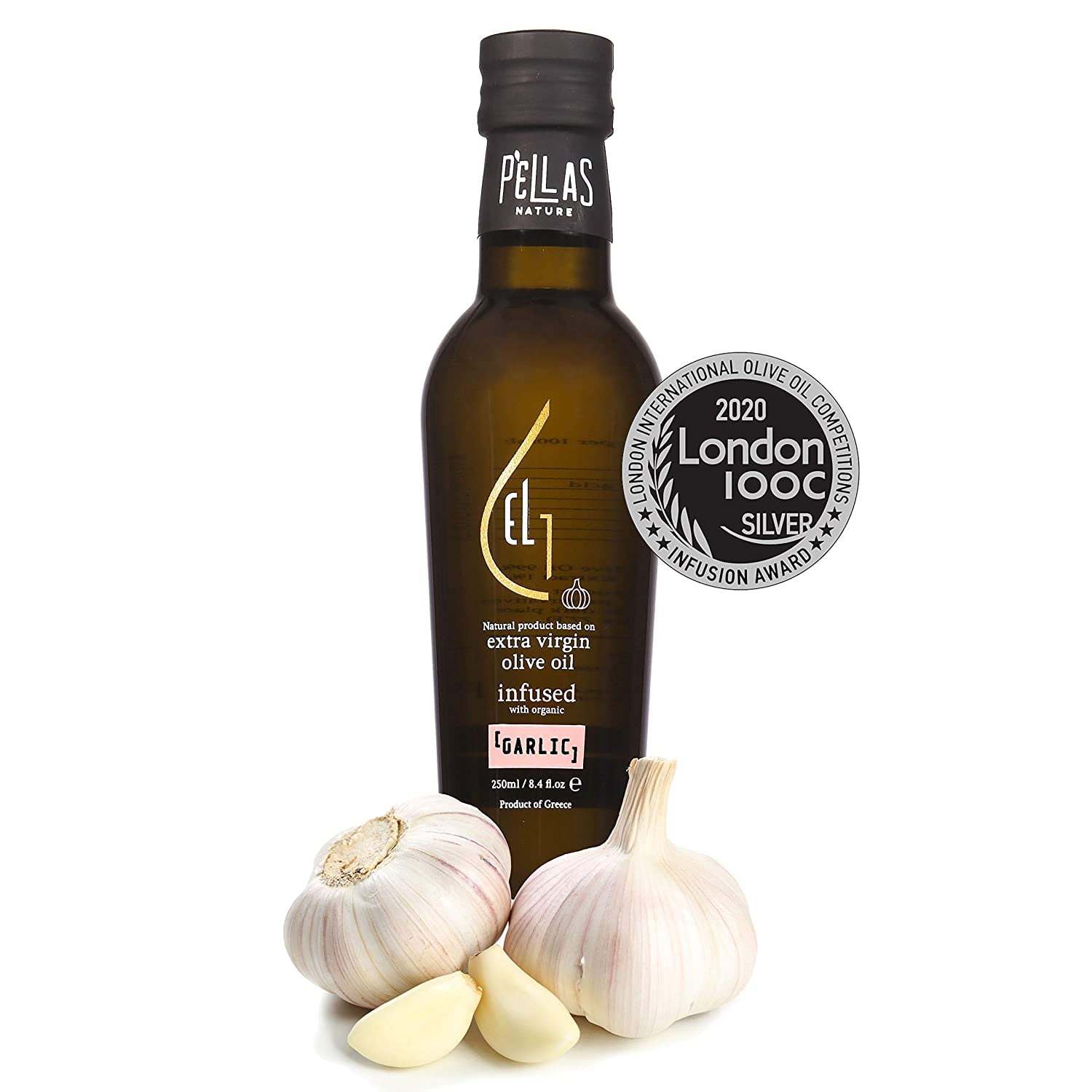 Pellas Nature, Fresh Organic Garlic Infused Greek Extra Virgin Olive