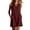 Wine, variant on Ecqkame Summer Dresses for Women Color Block Trim Hem V Neck Sleeveless Buttons Mini Dress Casual Loose Beach Vacation Daily Dress with Pockets Navy L