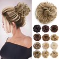 thumbnail image 1 of Benehair Moño desordenado pieza de pelo Scrunchy Updo piezas de pelo para mujeres esponjoso moño de pelo ondulado Scrunchies donut postizo moños sintéticos con banda de goma elástica marrón ceniza cla, 1 of 5