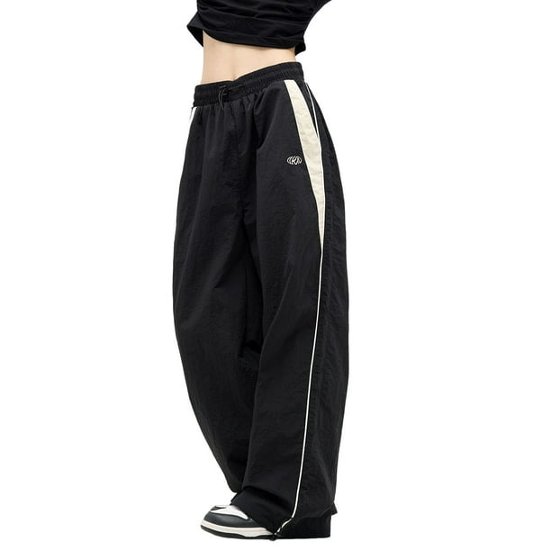 Pantalones Pantalones deportivos de baile para mujer, pantalones holgados de gran tamaño para mujer, estilo Y2k, informal Ygjytge Negro T M para Mujer