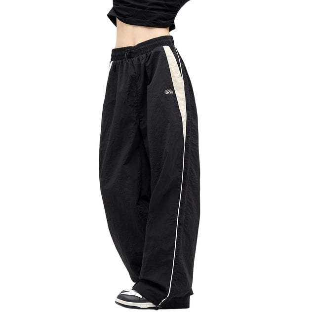 Pantalones Pantalones deportivos de baile para mujer, pantalones holgados de gran tamaño para mujer, estilo Y2k, informal Ygjytge Negro T L para Mujer
