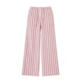 thumbnail image 4 of Lolmot Wide Leg Lounge Pants Women Fashion Ribbed Knit Loose Fit Sweat Pants with Drawstring Stretch Autumn Pajama Pants, 4 of 9