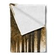 thumbnail image 2 of Tree Soft Flannel Fleece Blanket, Walkway at the Canal in Morning Mist Foggy Blurry Day Relaxing Spot in City Picture, Cozy Plush for Indoor and Outdoor Use, 50" x 70", Orange Brown, by Ambesonne, 2 of 5