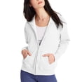 thumbnail image 1 of Sudadera con capucha y cierre completo Ecosmart para mujer Hanes, blanca, talla M, 1 of 4