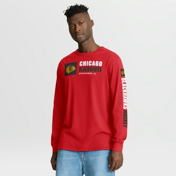 Men's Fanatics Red Chicago Blackhawks Goal Crease Legacy Long Sleeve T-Shirt
