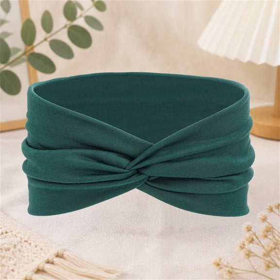 Certgust Hot Sales Head Scarf for Women's Hair Head Wraps for Women Wide Wrap Extra Turban for Sport Workout Headscarf Blackish Green