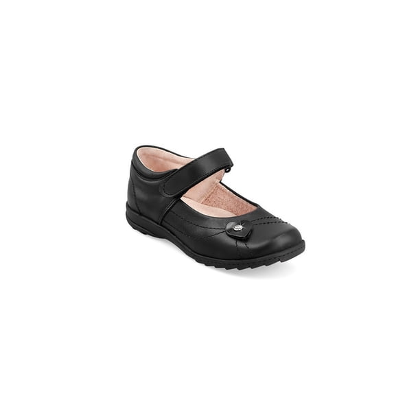 Zapato Escolar Color Negro Ajuste Con Velcro Para Niña Mundo Terra 028357