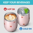 thumbnail image 4 of 12oz Stemless Wine Tumblers Strawberry Plants Fruit Vacuum Insulated Stainless Steel Travel Tumbler Cups Mug with Lid and Straw for Champaign,Cocktail,Beer with Cleaning Brush, 4 of 5