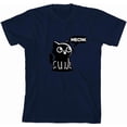 thumbnail image 3 of Black Chibi Cat Youth Navy Blue Crew Neck Short Sleeve Tee-XL, 3 of 4
