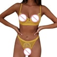 thumbnail image 5 of Outfmvch panties Sets Bras for Women Two Piece Sets Women's Lace Underwear Set Chest Support Underwear Fun Two Set Womens Underwear(clearance) Yellow 2xl, 5 of 5