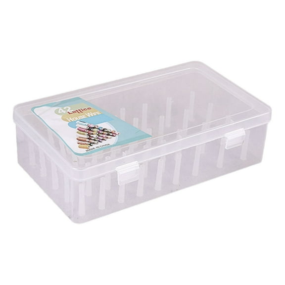 Clear Thread Spool Box 42 Spool Storage Case Thread Bobbin Organizers Box