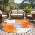thumbnail image 4 of Round Rugs 6Ft, Burnt Orange Grey Round Area Rug Washable Indoor Throw Carpet, Modern Oil Painted Abstract Art Soft Non Slip Circle Rug for Office Cabinet Home Decor Aesthetic, 4 of 8