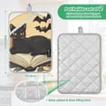 thumbnail image 6 of Yayeee Pot Holders Kitchen Heat Resistant with Pocket 7"x9.8" Cotton Oven Cooking Hot Pads, Beige Halloween Cat, 6 of 7