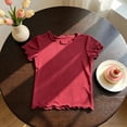thumbnail image 4 of WhouRiu Girls Solid Color Basic Tees Kids Short Sleeve Crew Neck Tshirt Comfortable Cute Casual Summer T Shirts,11-12 Years, 4 of 6