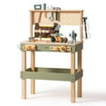 thumbnail image 3 of Robud Wooden Pretend Play Tool Bench for Kids – Toddler Construction Workshop Set with Tool Belt, Goggles & Drawing Paper – Creative Learning Toy Gift for Ages 3+, Green, 3 of 12