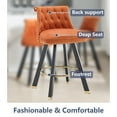 thumbnail image 3 of MOONMISS Velvet Upholstered 360°Swivel Tufted Back Pull Loop Detachable Design Rivet Wooden Bar Stool(set of 2)-Orange, 3 of 7
