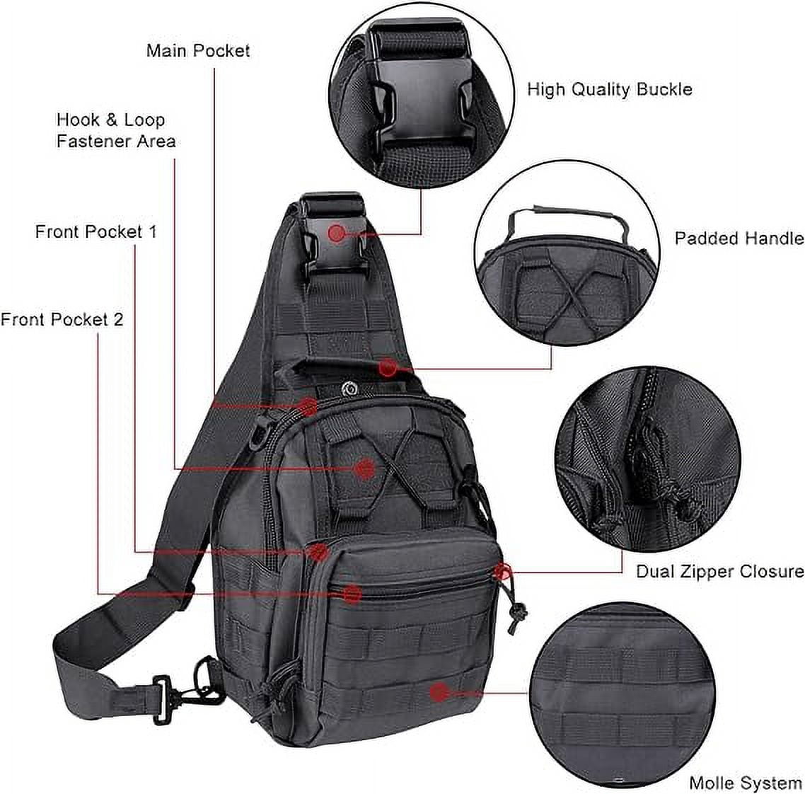 Sling Bag for Men, Crossbody Bags for Men, Oxford Waterproof Fabric Small Outdoor Chest Pack for Men with Adjustable Shoulder Strap, Green, 10.6 x 8.3 x 6.3In