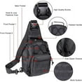 thumbnail image 4 of Sling Bag for Men, Crossbody Bags for Men, Oxford Waterproof Fabric Small Outdoor Chest Pack for Men with Adjustable Shoulder Strap, Black, 10.6 x 8.3 x 6.3In, 4 of 7