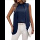 thumbnail image 3 of Camisetas Sin Mangas Informales de Negocios para Mujer, Atuendos de Verano Sin Mangas, Camisas de Trabajo Elegantes y de Moda de 2025. Azul Oscuro XXL, 3 of 8