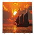 thumbnail image 3 of Ambesonne Tropical Shower Curtain, Sunset in Key Florida, 69"Wx70"L, Orange Dark Orange, 3 of 5