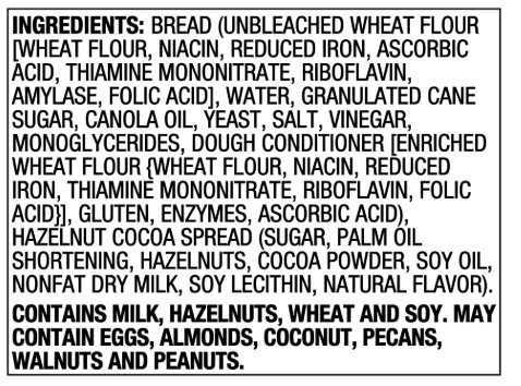 Great Value Hazelnut Spread with Cocoa No Crust Sandwiches 22oz, 10 Count (Frozen)