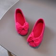 thumbnail image 5 of Toddler Girls Slip On Suede Ballet Flat Shoes Kids Comfortable Non Slip Walking Cute Bowknot Princess Shoes, 5 of 6