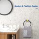 thumbnail image 4 of Toallero de baño, accesorios de hardware de baño, toallero de baño de acero inoxidable grueso, colgador de toallas redondo moderno montado en la pared (negro y dorado), 4 of 5