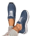 thumbnail image 6 of IEMIEMIEM Women's Platform Canvas Sneaker 2026 Casual Lace up Stylish Tennis Running Retro Classic Trainers Non Slip Walking Fashion Sneakers Dark Gray 7.5 Wide, 6 of 6
