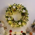 thumbnail image 3 of Simperf 20" Christmas Wreath with LED String Lights,Xmas Door Wreath Artificial Pine Garland, with Battery Operated Lights, Christmas Ornaments Front Door Decorations, 3 of 9