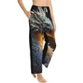 thumbnail image 2 of Daiia Golden White Fire Dragon Women's Sleep Pant with Pockets and Drawstring,Pajama Pants-Small, 2 of 9