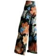 thumbnail image 7 of Jxximdong Pants for Women High Waisted Flower Patterned Wide Leg Pants Lightweight And Loose Casual Colorful Pants Black L Trousers, 7 of 7