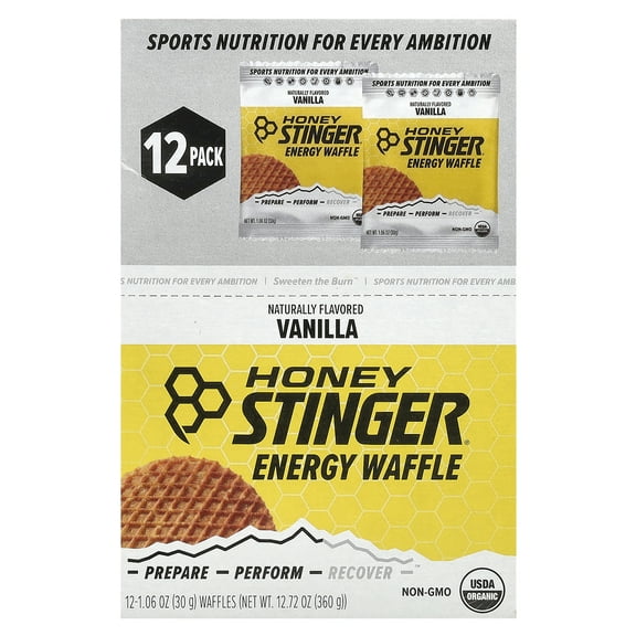 Honey Stinger Vanilla Energy Waffle 12 - 1.06 oz Waffles