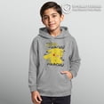 thumbnail image 2 of Boy's Pokemon Pikachu laughing Pull Over Hoodie Athletic Heather Medium, 2 of 9