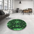 thumbnail image 4 of Ahgly Company Machine Washable Indoor Square Transitional Dark Forest Green Area Rugs, 6' Square, 4 of 7