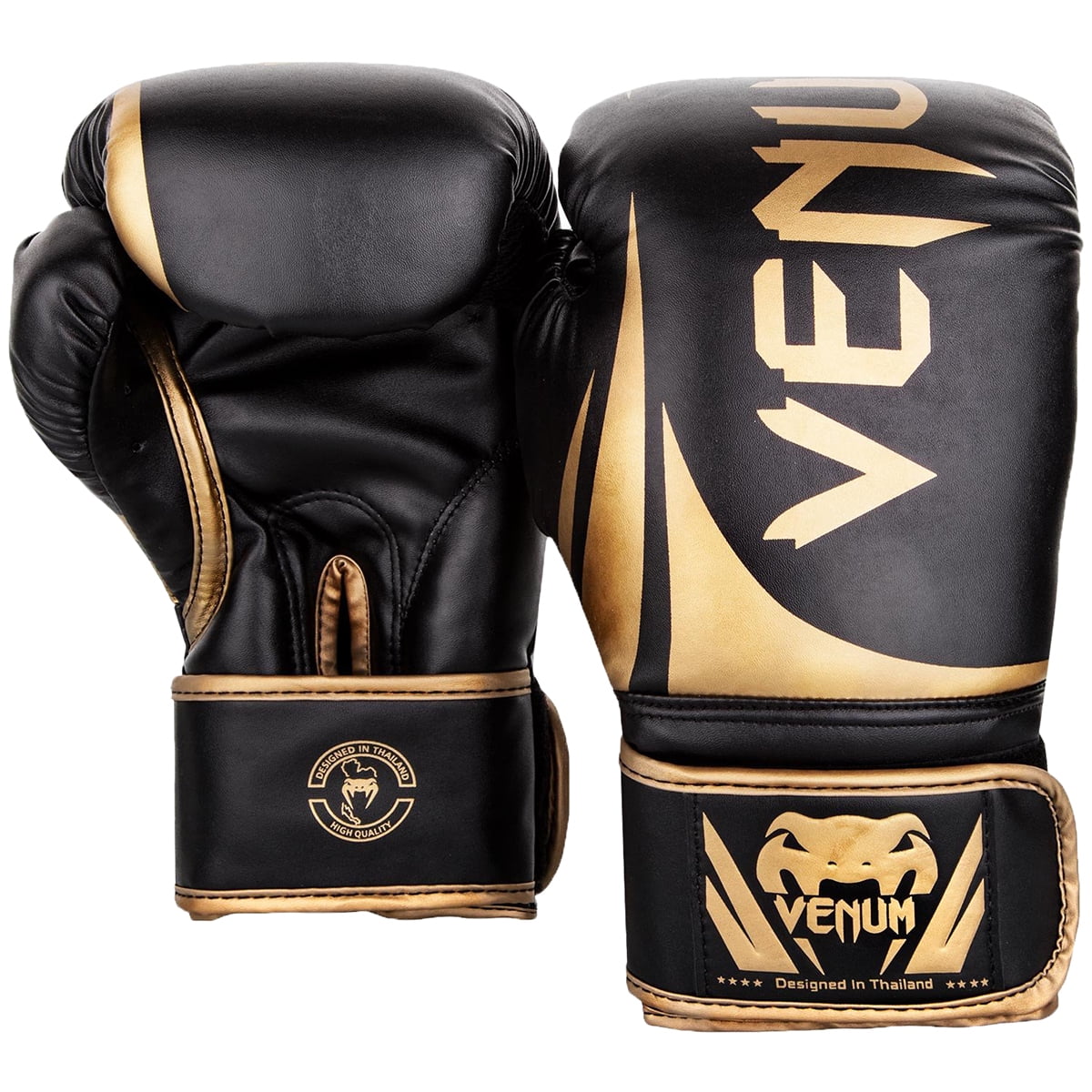 Venum Challenger 2.0 Hook and Loop Boxing Gloves 12 oz. Black/Gold