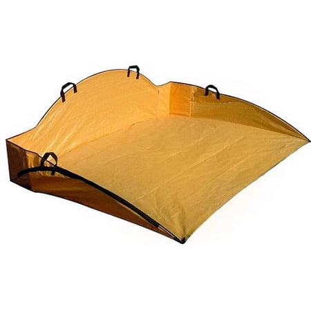 EZ Leaf Hauler Reusable Cleanup Tarp for Lawns and Gardens - Landscape and Yard Accessories, Rake Leaves and Debris, Easy To Use, Collapsible Design, Orange, (5’ X 7’)