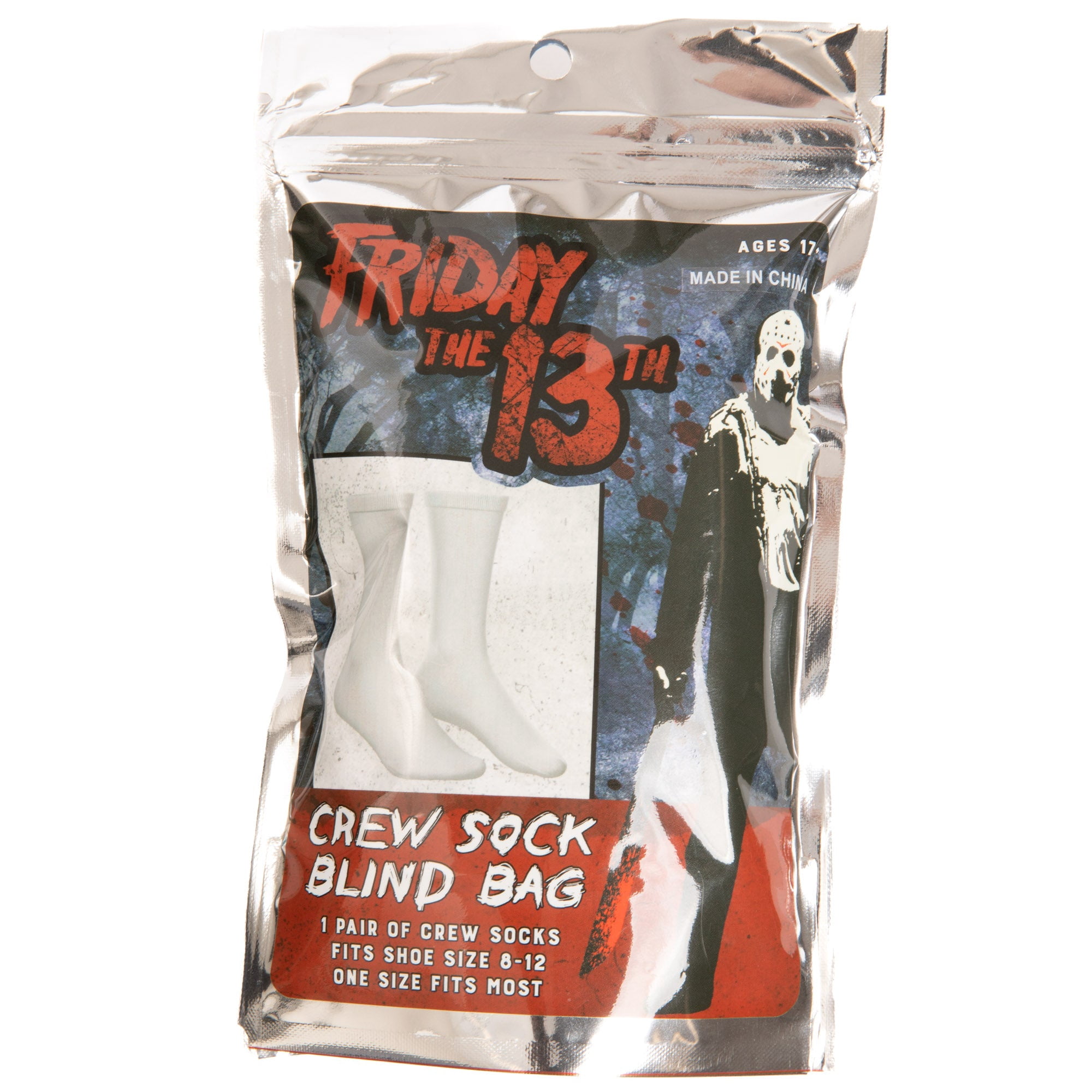 Friday the 13th Crew Socks in Blind bag which Frightening design will Your fate give you, one size fits most