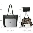 thumbnail image 4 of VANSARTO Women's Vegan Leather Tote Handbag Set, Black/Leopard, 3 Piece, 4 of 5