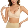thumbnail image 2 of Lixiuxyad Non Padded Sports Bra Women's Bra Without Underwire V Neck Comfort Soft Bra Push Up Seamless Bra Lightly Padded For A Feel Fit Bralette Women, 2 of 4