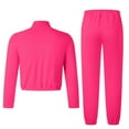 thumbnail image 6 of Girls 2 Piece Sweatsuit Sets Fleece Tracksuit Stand Collar Half Zip Sweatshirt and Sweatpants Joggers Fall Outfits with Pockets, 6 of 6