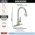 thumbnail image 4 of Delta Lenta Brushed Nickel Kitchen Faucet with Pull Down Sprayer, Modern Single Hole Kitchen Sink Faucet, Single Handle, SpotShield Stainless, 4 of 8