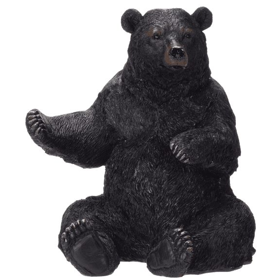 Rustic Cabin Lodge Decorative Sitting Black Bear Wine Bottle Holder Figurine